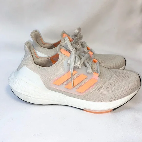 adidas Women's Athletic Shoes Beige with Peach Accents - Picture 14 of 16